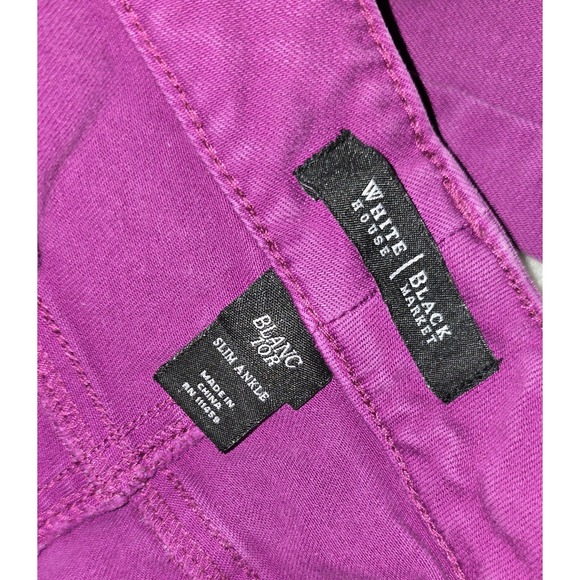 White House Black Market Atzy Pink Blanc Jeans Womens Size 10 r 32x28 Slim Ankle - Picture 7 of 8